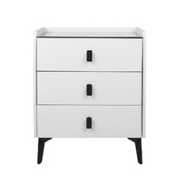 Bedside Table LED Lights Drawers Storage - Model-46A09A