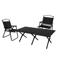 Folding Camping Table Chair Set Black - Model-170AB9