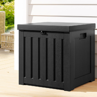 Outdoor Storage Box 80L Container Lockable Garden Toy Tool Shed Black
