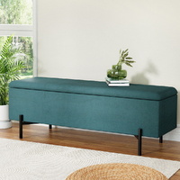 Storage Ottoman Blanket Box 140cm Velvet Green