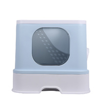 Cat Litter Box Fully Enclosed Kitty Blue - Model-3E73FF