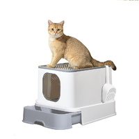 Cat Litter Box Fully Enclosed Kitty Grey - Model-FFB57E