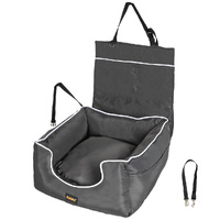 Dog Car Booster Seat Belt Pet Backrest Grey - Model-420174