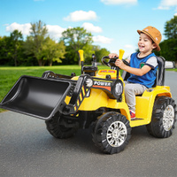 Kids Electric Ride On Car Bulldozer Digger Loader Remote 6V Yellow