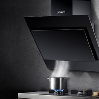 900mm Range Hood 90cm Rangehood Glass Black