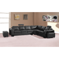 Majestic Sofa PU/PVC 6 Seater Black
