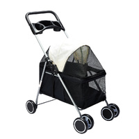 Large Pet Stroller Dog Cat Carrier Black - Model-3E3A78
