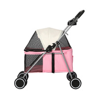 Pet Stroller Dog Cat Carrier Foldable Pink - Model-19C406