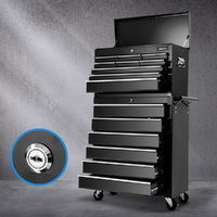 15 Drawer Tool Box Cabinet Chest Trolley Toolbox Garage Storage Box