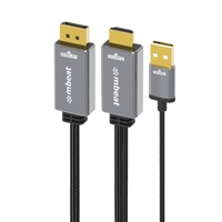 Tough Link 1.8m HDMI to DisplayPort Cable with USB Power