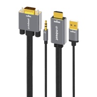 Tough Link 1.8m HDMI to VGA Cable with USB Power & 3.5mm Audio