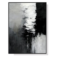 60cmx90cm Abstract Black White Artwork Black Frame Canvas Wall Art