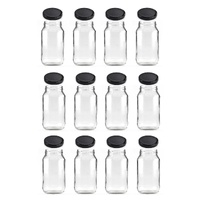 12x 750ml Flint Glass Jars + Twist Lids - Round Food Storage Preserving Jar