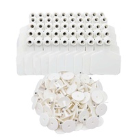 100x Cattle Ear Tags 6x7cm Set - Medium White Blank Cow Sheep Livestock Label