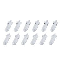 12X Rexy Seamless Sport Sneakers Socks Medium Non-Slip Heel Tab WHITE