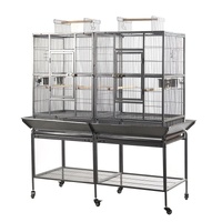XL 184 cm Bird Cage Pet Parrot Aviary  Perch Castor Wheel Removable Divider