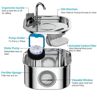 3.2L Automatic Electric Pet Water Fountain Dog Cat Stainless Steel Feeder Bowl Dispenser