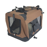 XL Portable Foldable Pet Dog Puppy Cat Soft Dog Cat Crate-Brown