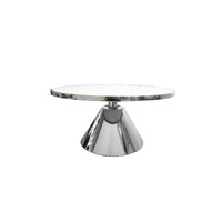Glam Silver 90cm Coffee Table - White Marble