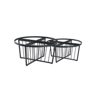 Salina Coffee Table 80cm Black Base - Mirror Glass
