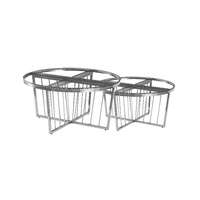 Salina Coffee Table -ClearTop - 80cm Silver