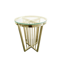 Salina Side Table 45cm Black Base - Black Gklass