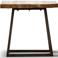 Orangevale Side Sofa End Table 60cm Live Edge Mango Wood Unique Furniture - Natural