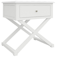 Harbour Side Table Desk Sofa End Table Solid Acacia Wood Hampton Furniture - White
