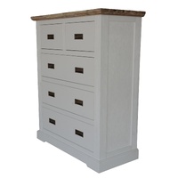 Tallboy 5 Chest of Drawers Bed Storage Cabinet Stand White Grey