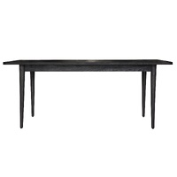 Dining Table 180cm Solid Oak Wood Home Dinner Furniture - Black