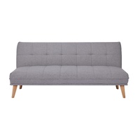 3 Seater Sofa Queen Bed Fabric Uplholstered Lounge Couch - Light Grey