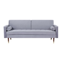 3 Seater Sofa Bed Fabric Uplholstered Lounge Couch - Gey