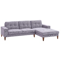 2 Seater Sofa Soft Fabric Uplholstered Lounge Couch with RHF Chaise Grey