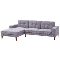 2 Seater Sofa Soft Fabric Uplholstered Lounge Couch with LHF Chaise Grey