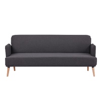 3 Seater Sofa Futon Bed Fabric Lounge Couch - Charcoal