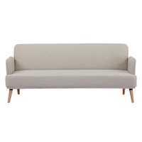 3 Seater Sofa Futon Bed Fabric Lounge Couch - Beige
