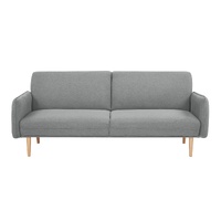 3 Seater Sofa Queen Bed Fabric Uplholstered Lounge Couch - Light Grey