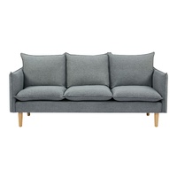 3 Seater Fabric Sofa Lounge Couch Dark Grey
