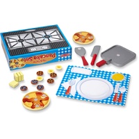 Melissa & Doug Flip and Serve Pancake Set (19 pcs) - Wooden Breakfast Play Food