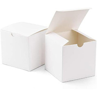 100 Pack of White 8x8x8cm Square Cube Card Gift Box - Folding Packaging Small rectangle/square Boxes for Wedding Jewelry Gift Party Favor Model Candy 