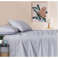 Gioia Casa Vintage Washed 100% Cotton Sheet Set with 2 Pillowcases - Silver - King Single