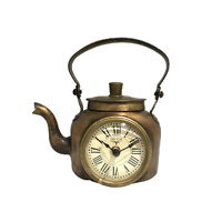Table Clock - Old Brass Tea Kettle