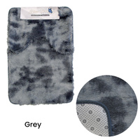 2 Pce 2-Toned Extra Light Weighted Shaggy Fluffy Bath Mat Set Natural