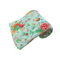 190GSM Fashion Printed Ultra Soft Coral Fleece Throw 127 x 152cm Tropical Jungle Green