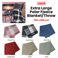 180GSM Extra Large Polar Fleece Throw Blanket 150 x 200cm Latte