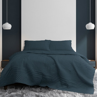 Finley Navy 3 Pcs Quilted Coverlet Set Queen/King