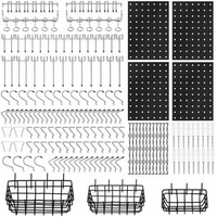 127Pc Pegboard Hooks Set Storage Baskets Organizer Hanger Inc. 4 Small Peg Board