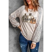 Azura Exchange Thankful Leopard Print Long Sleeve Top - 2XL