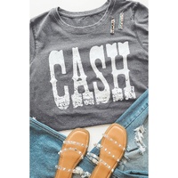 Azura Exchange CASH Letter Print Tee - 2XL