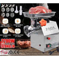 1.63HP Commercial Meat Mincer- Electric Grinder & Sausage Maker Filler 1200W